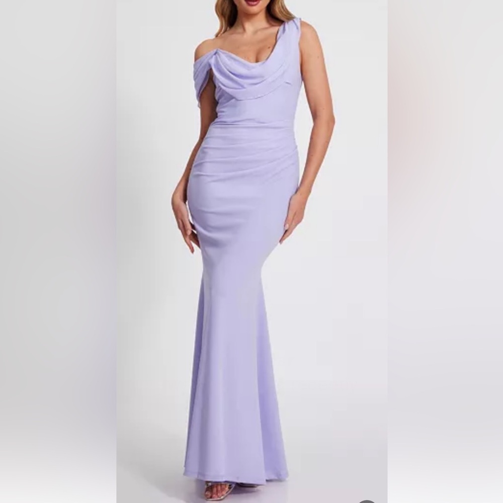 Lavender Off-Shoulder Gown